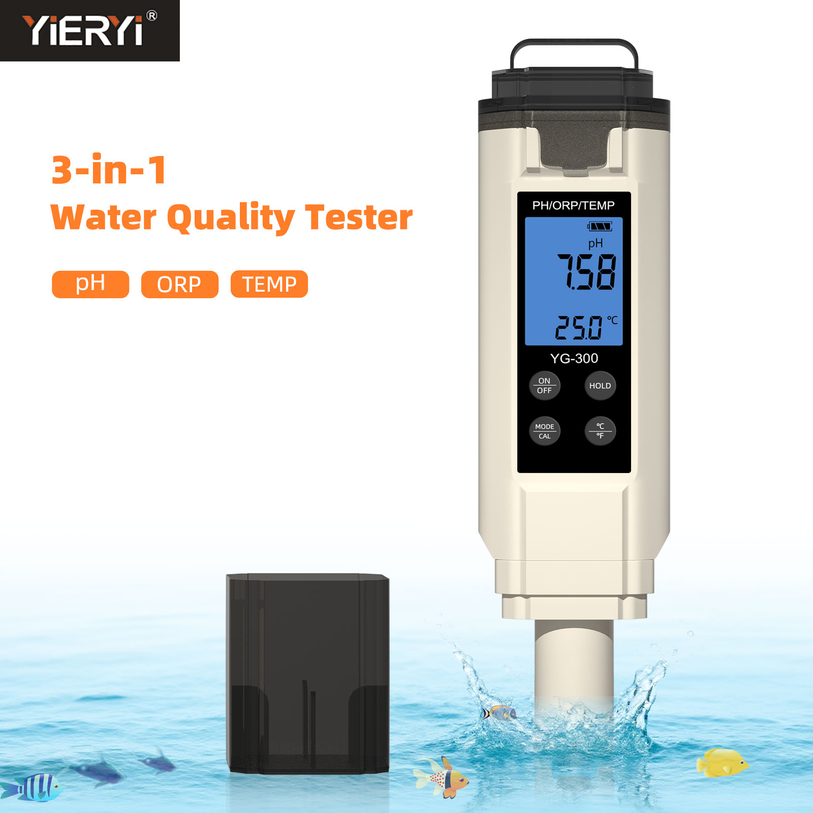 Ph Ec Meter Hydroponic - Yieryi Digital 3 in 1 PH/ORP/Temp