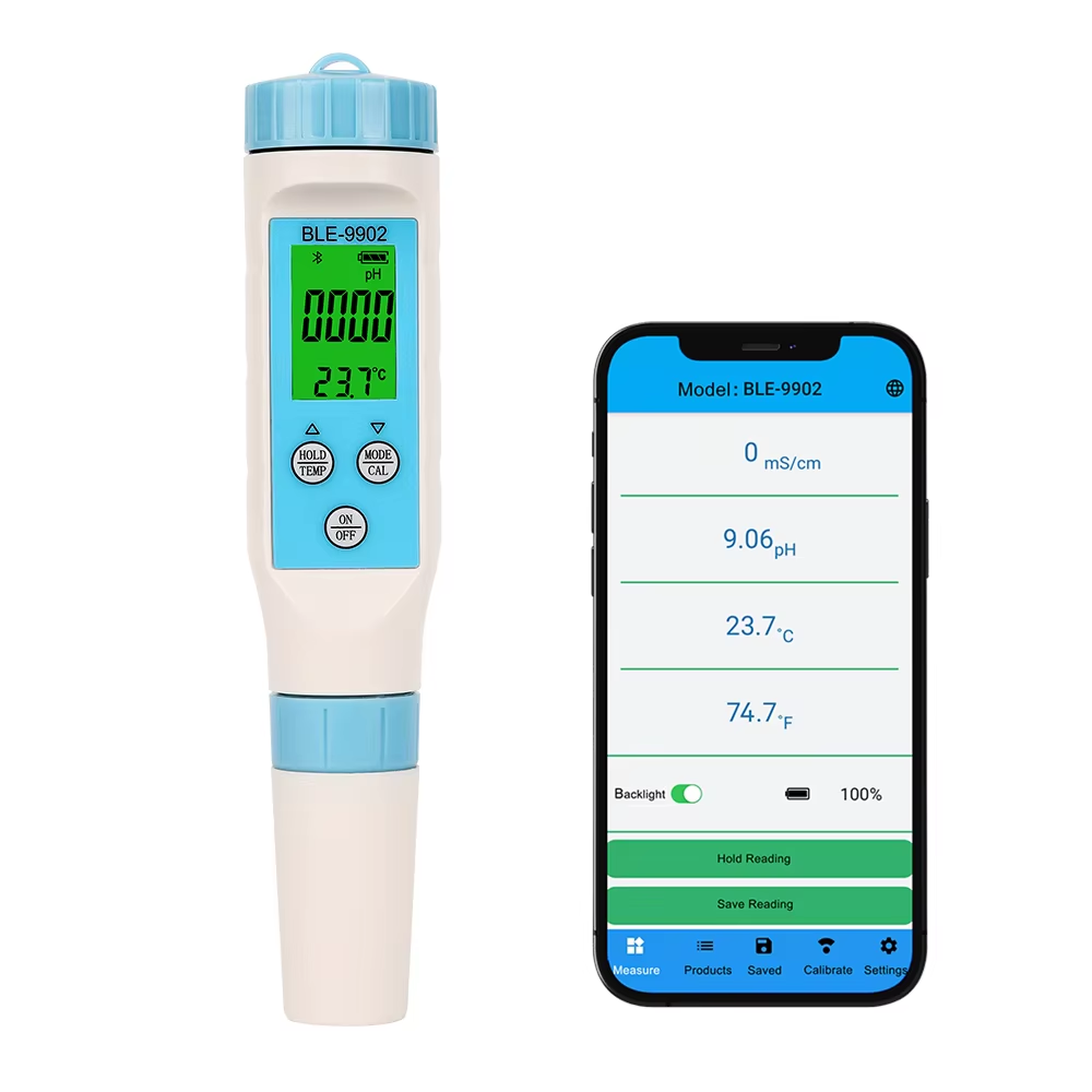 Ph Ec Meter Hydroponic - Tester dell'acqua 3-in-1 per pH/EC/Temperatura, Misuratore