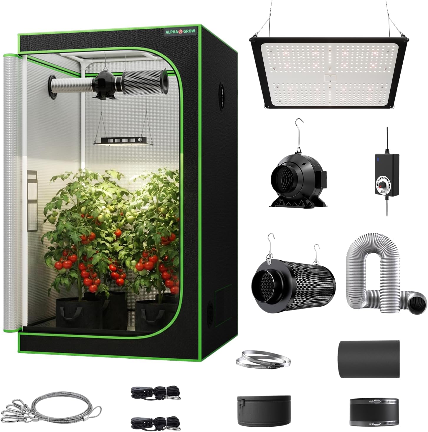 Grow Tent 4X4 Mylar - Kit completo per la coltivazione indoor