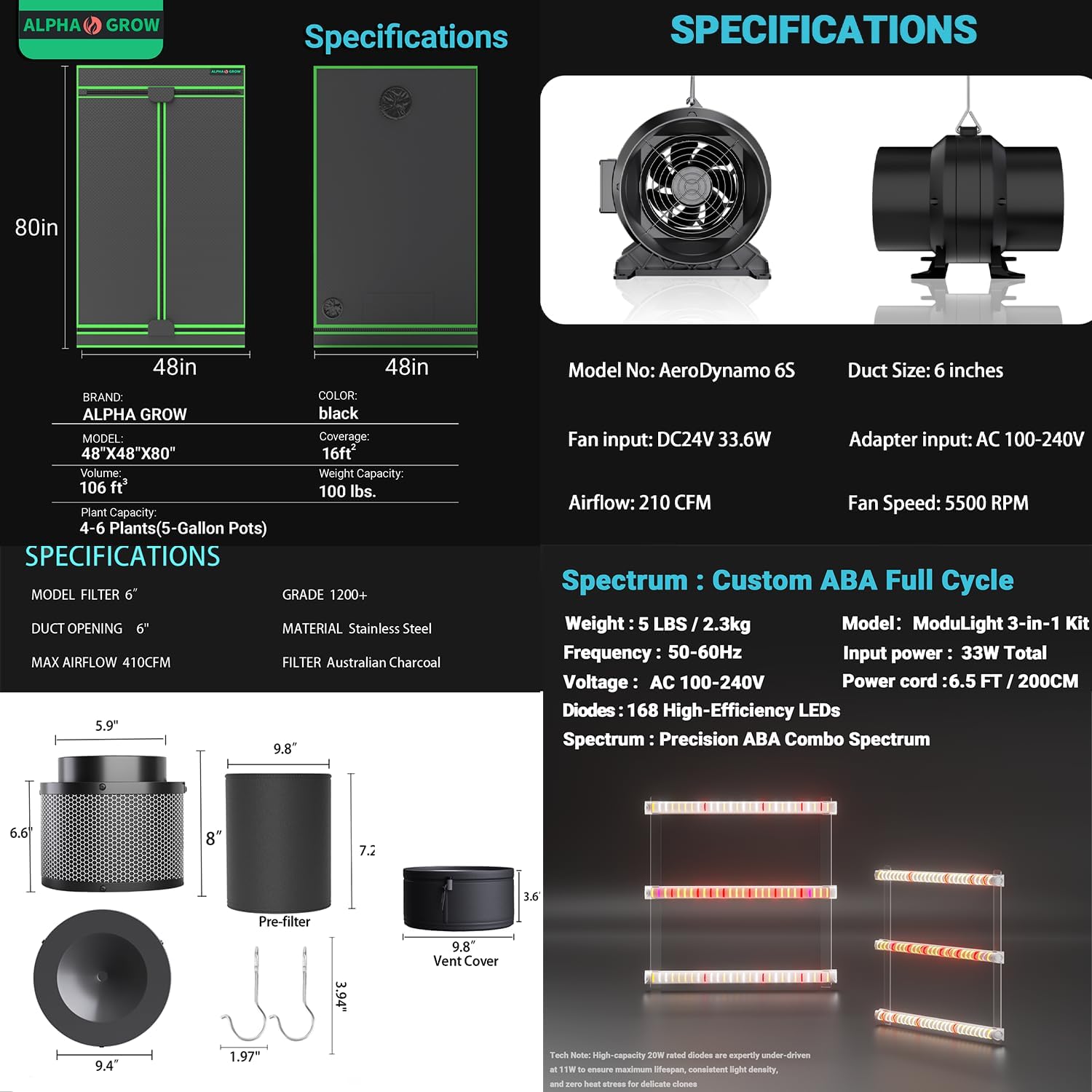 Kit completo per la coltivazio - Carbon Filter Grow 6 Inch recensione e prezzo