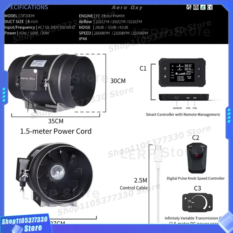 Ventilatore Inline da 200mm 8  - Inline Duct Fan 8 Inch recensione e prezzo
